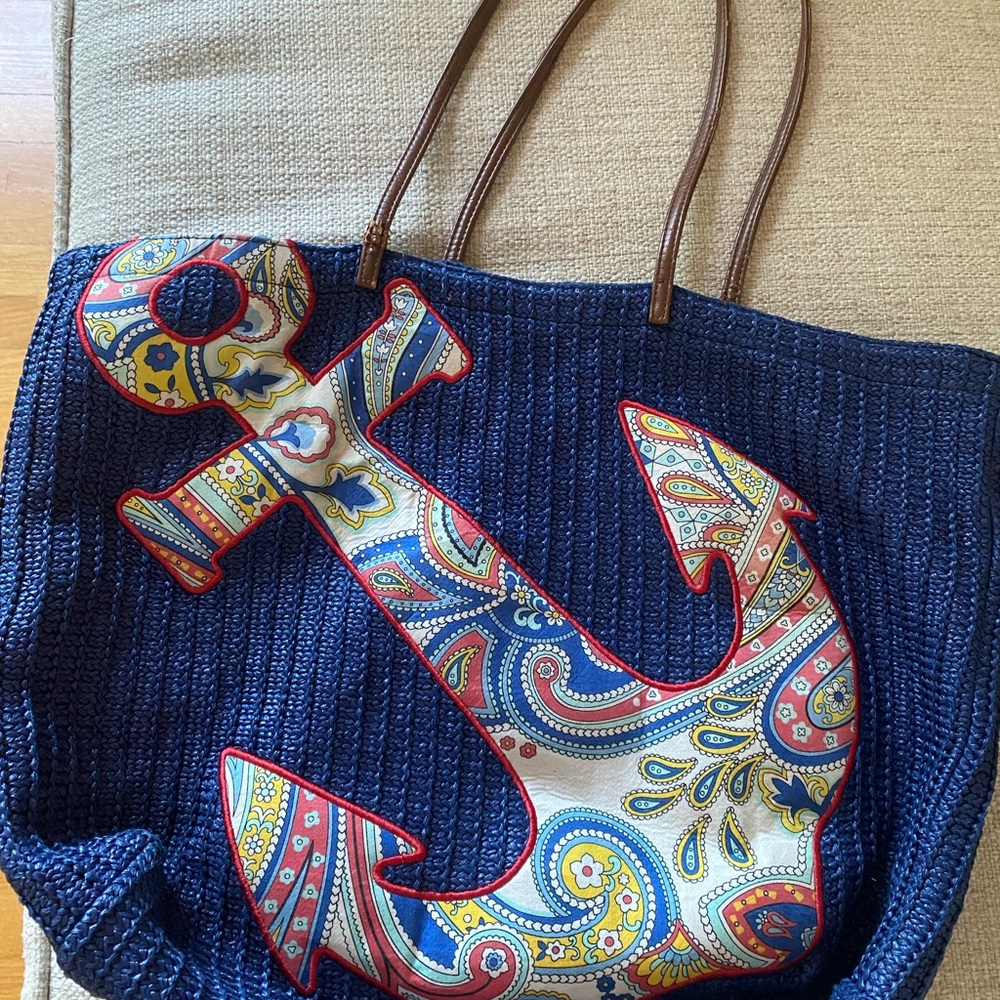 Vera Bradley Navy Blue Anchor Tote Bag